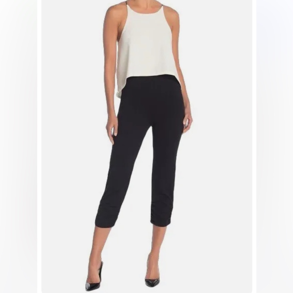 Love...Ady Halter Popover Ruched Leg Jumpsuit - Black & White - New With Tag